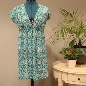 Green & White Dress / Size S {4-6}